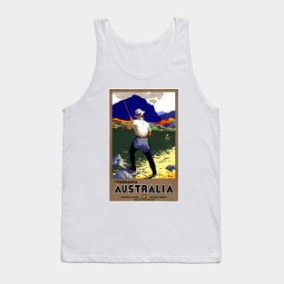 Vintage Travel Poster  Tasmania Australia Tank Top